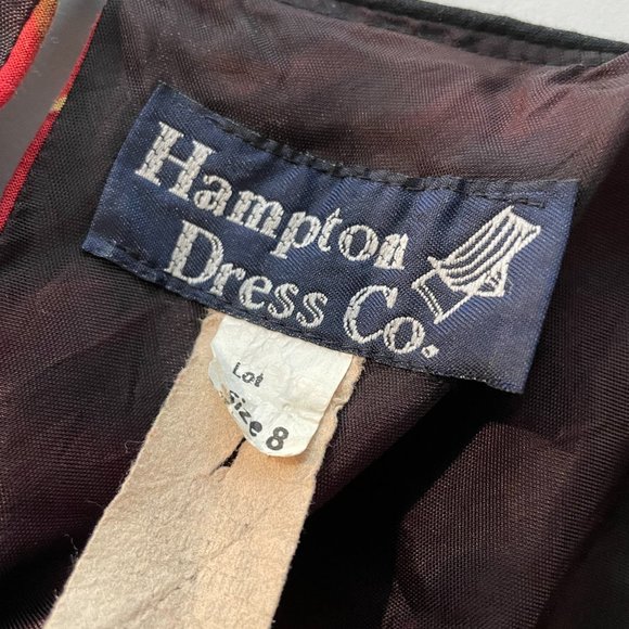 Hampton Dress Co. Vintage Red Rose Ruffled Hem Dress  sz 8  Very Nice!! EUC - Picture 6 of 6